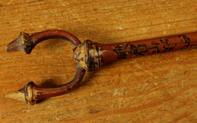 Antique Bamboo Scroll Pole