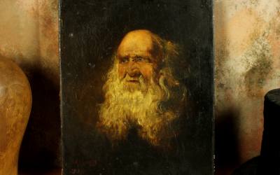 Antique Bearded Man Painting