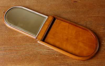 Antique Campaign Shaving Mirror