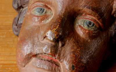 Antique Cherub Head Carving