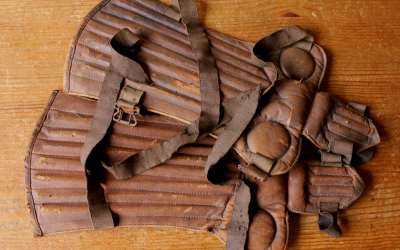 Antique Football Shinguards