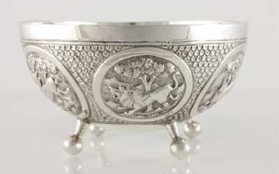 Antique Indian Silver Animal Bowl