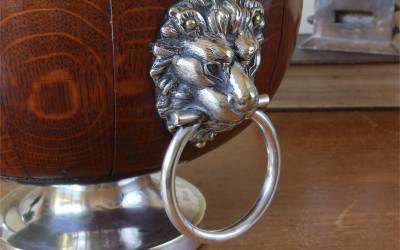 Antique Oak Lion Bowl