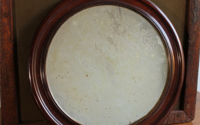 Antique Round Foxed Mirror