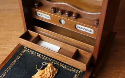 Antique Stationery Calendar Cabinet