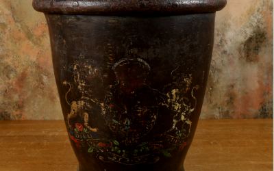 British Coat Of Arms Leather Bucket