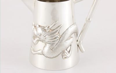Chinese Silver Dragon Jug