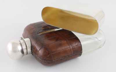 Croc Leather Flask