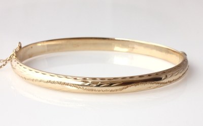 Engraved Hinged Bangle