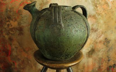 French Walnut Oil Pot