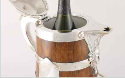 Large Wood Silver Plated Jug