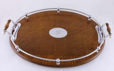 Oak Oval Gallery Tray