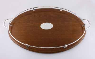 Oval Oak Gallery Tray