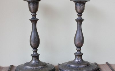 Plated Shabby Candlesticks