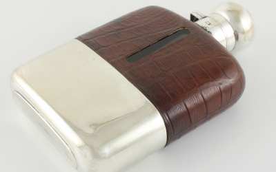 Silver Croc Hip Flask