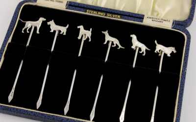Silver Dog Cocktail Picks