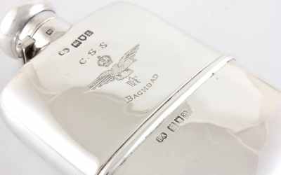 Silver RAF Baghdad Flask