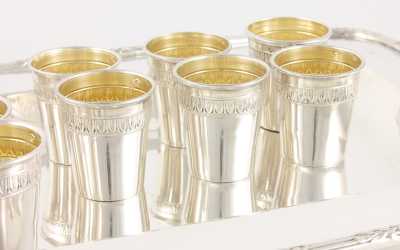 Twelve Silver Shots Tray