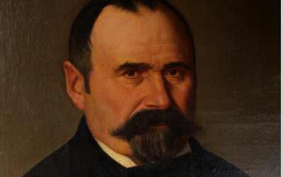 Victorian Man Painting Brouch